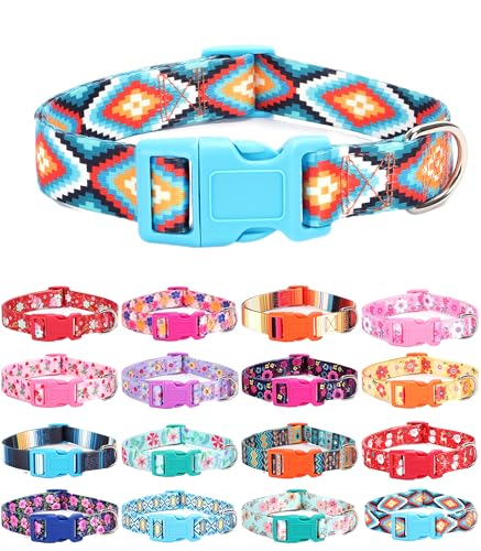 Moonpet Hundehalsband für Welpen, Größe XS, S, M, L, Uni, niedliches Design, für Jungen und Mädchen, weich, verstellbar, Bohemia, ausgefallenes Blumenmuster, Größe S Moonpet Hundehalsband für Welpen, Größe XS, S, M, L, Uni, niedliches Design, für Jungen und Mädchen, weich, verstellbar, Bohemia, ausgefallenes Blumenmuster, Größe S von Moonpet
