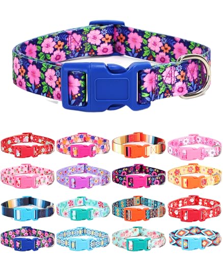 Moonpet Hundehalsband für Welpen, Größe XS, S, M, L, Uni, niedliches Design, für Jungen und Mädchen, weich, verstellbar, Bohemia, ausgefallenes Blumenmuster, Größe S Moonpet Hundehalsband für Welpen, Größe XS, S, M, L, Uni, niedliches Design, für Jungen und Mädchen, weich, verstellbar, Bohemia, ausgefallenes Blumenmuster, Größe S von Moonpet