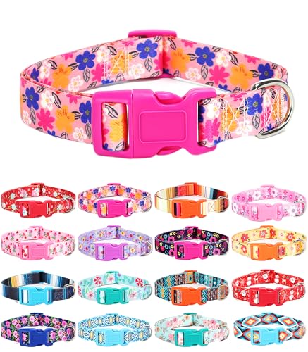 Moonpet Hundehalsband für Welpen, Größe XS, S, M, L, Uni, niedliches Design, für Jungen und Mädchen, weich, verstellbar, Bohemia, ausgefallenes Blumenmuster, romantischer Sakura, Größe S Moonpet Hundehalsband für Welpen, Größe XS, S, M, L, Uni, niedliches Design, für Jungen und Mädchen, weich, verstellbar, Bohemia, ausgefallenes Blumenmuster, romantischer Sakura, Größe S von Moonpet