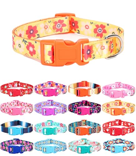 Moonpet Hundehalsband für Welpen, Größe XS, S, M, L, Unisex, niedliches Design, für Jungen und Mädchen, weich, verstellbar, Bohemia, ausgefallenes Blumenmuster, Gelb, Gänseblümchen, Größe L Moonpet Hundehalsband für Welpen, Größe XS, S, M, L, Unisex, niedliches Design, für Jungen und Mädchen, weich, verstellbar, Bohemia, ausgefallenes Blumenmuster, Gelb, Gänseblümchen, Größe L von Moonpet