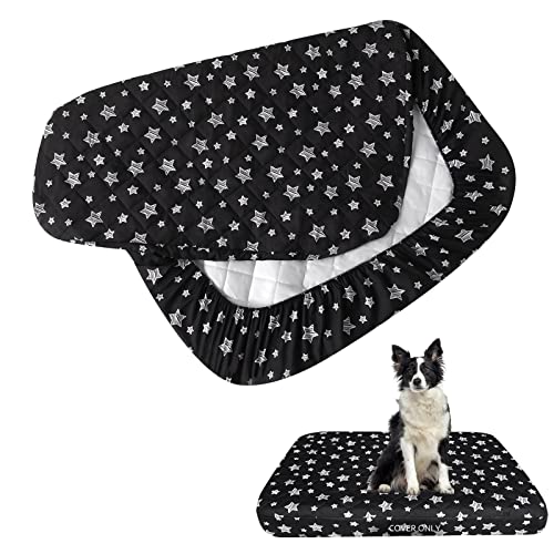 Ersatz-Hundebettbezüge für Hundebett, waschbar, leicht zu reinigen, wasserdicht, gesteppt, Haustierbettbezug, schöner schwarzer Sterndruck, Welpenbettbezug 73 x 104 cm, nur für Hunde/Katzen Ersatz-Hundebettbezüge für Hundebett, waschbar, leicht zu reinigen, wasserdicht, gesteppt, Haustierbettbezug, schöner schwarzer Sterndruck, Welpenbettbezug 73 x 104 cm, nur für Hunde/Katzen von Moonsea