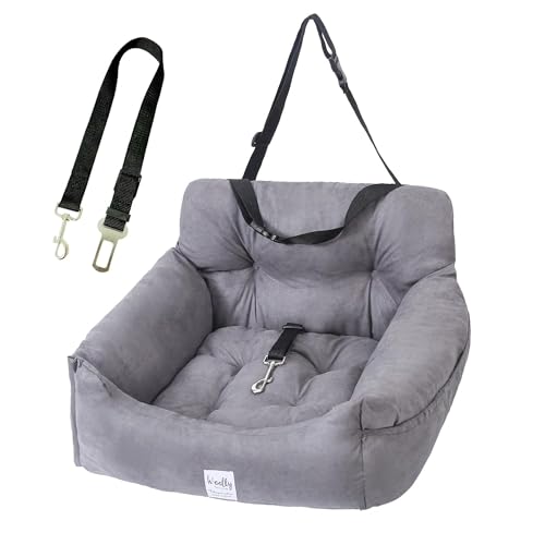 MoonxHome Hundeautositz für kleine, mittelgroße Hunde, wasserdichter Welpen-Haustier-Sicherheits-Boostersitz mit Aufbewahrungstasche und Clip-On-Sicherheitsleine für kleine Hunde oder Katzen, von MoonxHome
