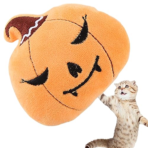 Moonyan Halloween Katzenspielzeug | Bissfestes Katzen-Kauspielzeug, süßes und weiches Beißzubehör, Katzenspielzeug, Kätzchen-Kicker-Spielzeug, Plüschkissen von Moonyan
