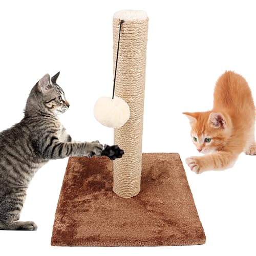 Moonyan Katzenkratzer – lustiges Katzenspielzeug – langlebiges, natürliches Sisal-Kratzbrett mit hängender Kugel, Möbel-Kratzschutz-Zubehör für Katzen von Moonyan