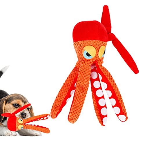 Moonyan Quietschspielzeug für Hunde | Unzerstörbares Octopus-Plüsch-Hundespielzeug für Aggressive Kauer | Kleines, mittelgroßes und großes Haustier-Beißspielzeug für interaktive Aktivitäten von Moonyan