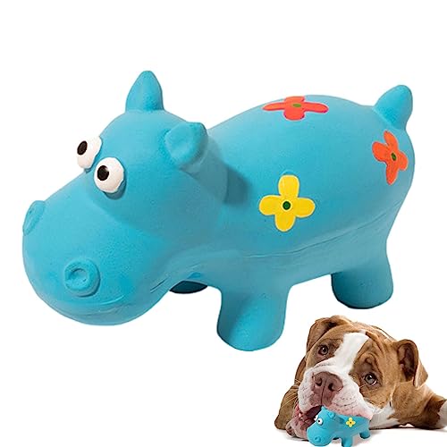 Moonyan Quietschspielzeug für kleine Hunde | Süßes Nilpferd-Welpenspielzeug aus Latex - Weiche gefüllte Plüsch-Früchte-Snacks, interaktives Kauspielzeug für Welpen, Hunde und Haustiere zum Spielen von Moonyan