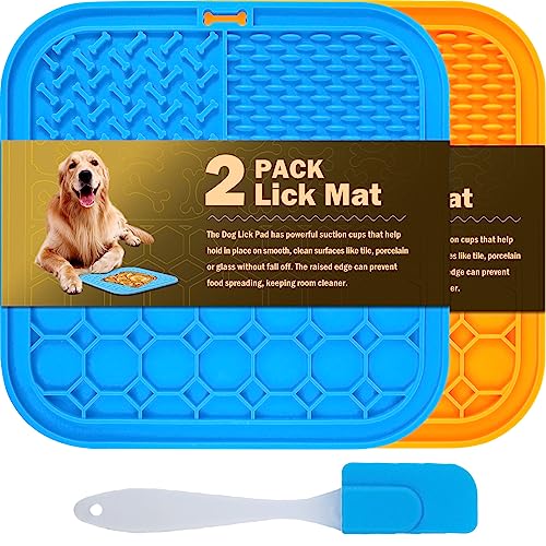 2 Pack Lick Mat for Dogs, Slow Feeder Licking Mat, Licking Pad with Suction Cups for Peanut Butter Food Treats Yogurt von MooonGem
