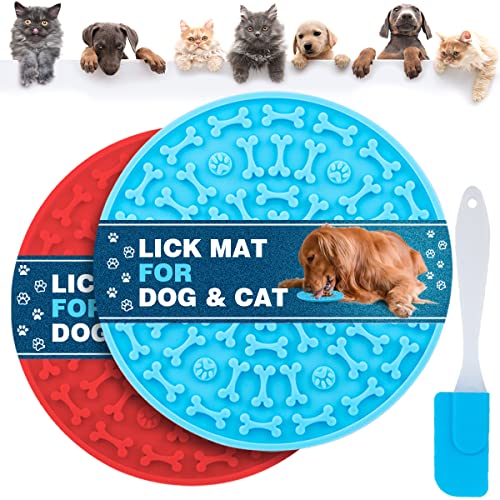 MooonGem Hunde-Leckpad, Haustier-Baden-Fellpflege, Ablenkung, Wandmontage, Silikon, langsames Füttern, Matte mit starker Saugkraft, 2 Stück MooonGem Hunde-Leckpad, Haustier-Baden-Fellpflege, Ablenkung, Wandmontage, Silikon, langsames Füttern, Matte mit starker Saugkraft, 2 Stück von MooonGem