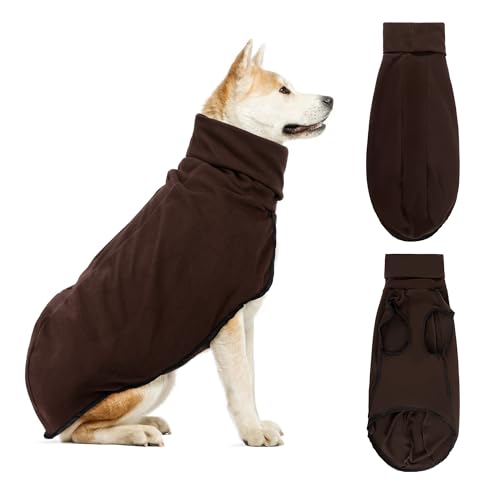 Hundepullover Warm, Hundepulli Winter Warm, Fleece Hundekleidung Pullover, Rollkragen Strickpullover Hunde, Haustier Pullover für Mittelgroße große Hund von Moorle