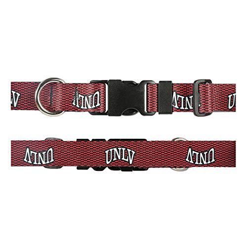 Moose Pet Wear UNLV Runnin' Rebels Hundehalsband, verstellbar, 3/4" Adjustable Deluxe Collar - Small, Weiß/Rotes Kohlefaser. von Moose Pet Wear