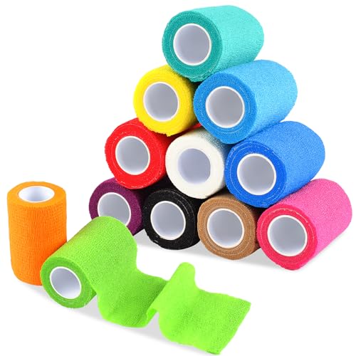 Moosono 7.5cm*4.5m Selbstklebender Verband, 12 Rollen Selbsthaftende Bandage für Erste Hilfe, Elastische Fixierbinde Cohesive Haftbandage für Handgelenk, Knöchel, Füße, Sportler, Hund/Katze, Vet Wrap Moosono 7.5cm*4.5m Selbstklebender Verband, 12 Rollen Selbsthaftende Bandage für Erste Hilfe, Elastische Fixierbinde Cohesive Haftbandage für Handgelenk, Knöchel, Füße, Sportler, Hund/Katze, Vet Wrap von Moosono