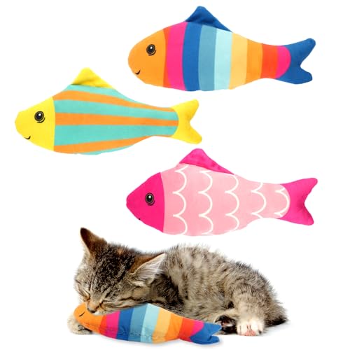 Moosono Katzenminze Spielzeug, 3 Stück Plüsch-Fisch mit Katzenminze 19cm, Interaktives Katzenspielzeug für Zahnpflege, Bewegung & Langzeitspaß Moosono Katzenminze Spielzeug, 3 Stück Plüsch-Fisch mit Katzenminze 19cm, Interaktives Katzenspielzeug für Zahnpflege, Bewegung & Langzeitspaß von Moosono