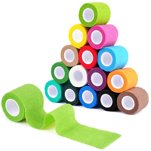 Moosono 12 Rollen Selbstklebender Verband, 5cm*4.5m Selbsthaftende Bandage für Erste Hilfe, Elastische Fixierbinde Cohesive Haftbandage für Handgelenk, Knöchel, Füße, Sportler, Hund/Katze, Vet Wrap Moosono 12 Rollen Selbstklebender Verband, 5cm*4.5m Selbsthaftende Bandage für Erste Hilfe, Elastische Fixierbinde Cohesive Haftbandage für Handgelenk, Knöchel, Füße, Sportler, Hund/Katze, Vet Wrap von Moosono