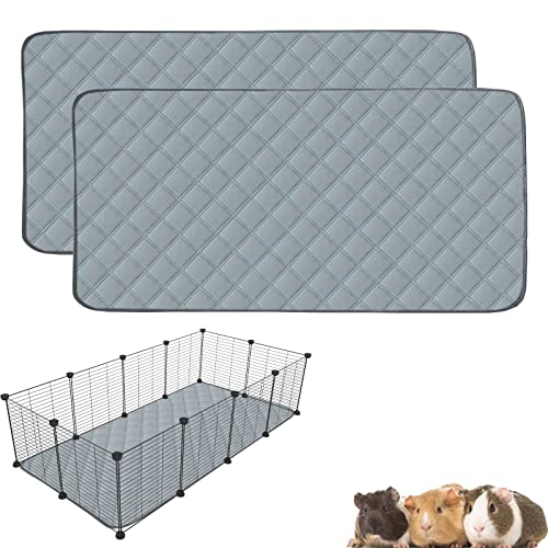 Mooydee Meerschweinchen-Käfigeinlagen für C&C 2 x 4 Habitat, waschbar, Meerschweinchen-Bettwäsche, super saugfähig, wasserdicht, rutschfest, wiederverwendbar, für kleine Tierkäfige, 145 x 70 cm, 2 von Mooydee