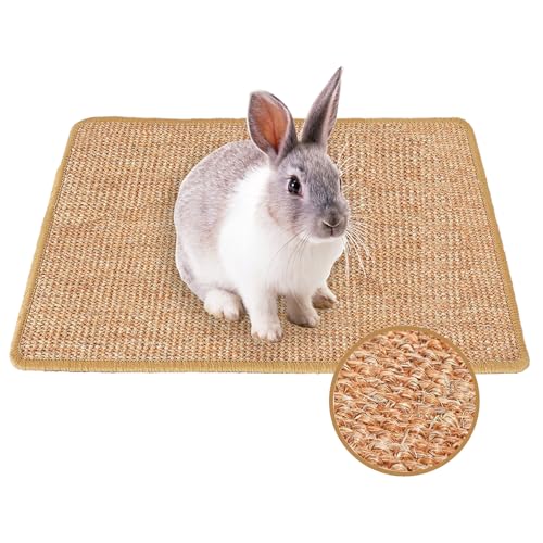Mooydee Kratzmatte für Kaninchen, 40,6 x 30,5 cm, natürliches Sisal, Kaninchen, Kratzmatte, Krallen- und Zahnpflege zum Beißen, Schlafen, Nesten, Kleintier-Bettwäsche, Kauspielzeug, Bett Mooydee Kratzmatte für Kaninchen, 40,6 x 30,5 cm, natürliches Sisal, Kaninchen, Kratzmatte, Krallen- und Zahnpflege zum Beißen, Schlafen, Nesten, Kleintier-Bettwäsche, Kauspielzeug, Bett von Mooydee