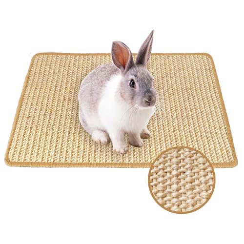 Mooydee Kratzmatte für Kaninchen, 40,6 x 30,5 cm, natürliches Sisal, Kratzmatte, Krallen- und Zahnpflege zum Beißen, Schlafen, Nesten, Kleintier-Bettwäsche, Bett, Spielspielzeug (Beige + Braun, 1 Mooydee Kratzmatte für Kaninchen, 40,6 x 30,5 cm, natürliches Sisal, Kratzmatte, Krallen- und Zahnpflege zum Beißen, Schlafen, Nesten, Kleintier-Bettwäsche, Bett, Spielspielzeug (Beige + Braun, 1 von Mooydee