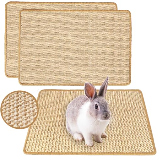 Mooydee Kratzmatte für Kaninchen, 40,6 x 30,5 cm, natürliches Sisal, Kratzmatte, Krallen- und Zahnpflege zum Beißen, Schlafen, Nesten, Kleintier-Bettwäsche, Bett, Spielspielzeug (Beige + Braun, 2 Mooydee Kratzmatte für Kaninchen, 40,6 x 30,5 cm, natürliches Sisal, Kratzmatte, Krallen- und Zahnpflege zum Beißen, Schlafen, Nesten, Kleintier-Bettwäsche, Bett, Spielspielzeug (Beige + Braun, 2 von Mooydee