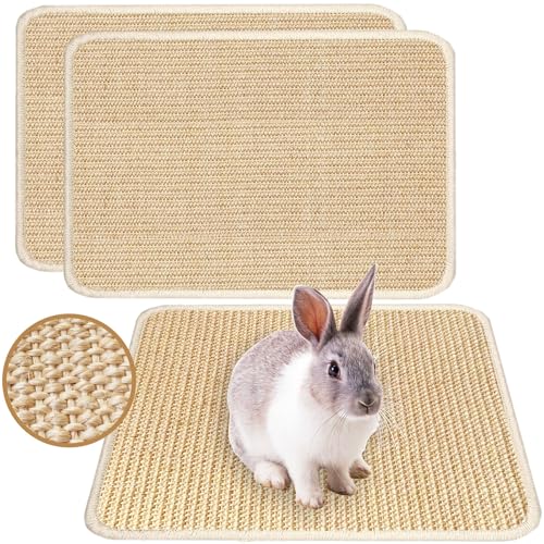 Mooydee Kratzmatte für Kaninchen, 40,6 x 30,5 cm, natürliches Sisal, Kratzmatte, Krallen- und Zahnpflege zum Beißen, Schlafen, Nesten, Kleintier-Bettwäsche, Kauspielzeug, Bettspielspielzeug (Beige, 2 Mooydee Kratzmatte für Kaninchen, 40,6 x 30,5 cm, natürliches Sisal, Kratzmatte, Krallen- und Zahnpflege zum Beißen, Schlafen, Nesten, Kleintier-Bettwäsche, Kauspielzeug, Bettspielspielzeug (Beige, 2 von Mooydee