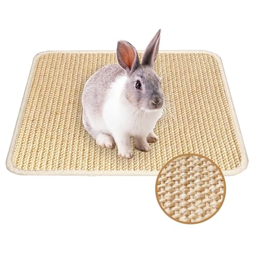 Mooydee Kratzmatte für Kaninchen, 40,6 x 30,5 cm, natürliches Sisal, Kratzmatte, Krallen- und Zahnpflege zum Beißen, Schlafen, Nesten, Kleintier-Bettwäsche, Kauspielzeug, Bettspielspielzeug (Beige, 1 Mooydee Kratzmatte für Kaninchen, 40,6 x 30,5 cm, natürliches Sisal, Kratzmatte, Krallen- und Zahnpflege zum Beißen, Schlafen, Nesten, Kleintier-Bettwäsche, Kauspielzeug, Bettspielspielzeug (Beige, 1 von Mooydee
