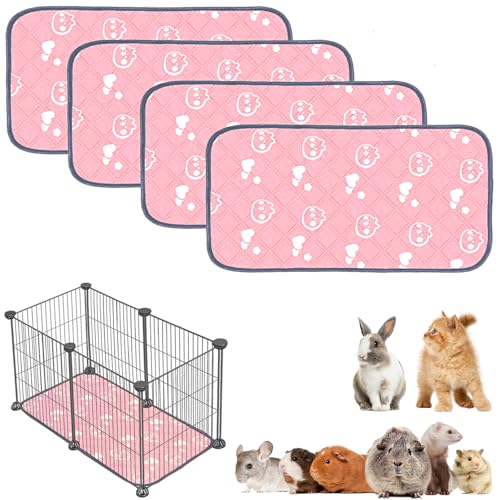 Mooydee Meerschweinchen-Bettwäsche – waschbare Meerschweinchen-Käfig-Einlagen, wasserdicht, wiederverwendbar und rutschfest, super saugfähige Matten für kleine Tiere, Kaninchen, Hamster, Ratten (Rosa Mooydee Meerschweinchen-Bettwäsche – waschbare Meerschweinchen-Käfig-Einlagen, wasserdicht, wiederverwendbar und rutschfest, super saugfähige Matten für kleine Tiere, Kaninchen, Hamster, Ratten (Rosa von Mooydee