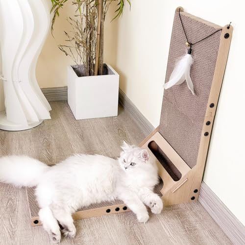 Mora Pets Kratzbrett Katze Kratzpappe Vergrößern 59 cm Hohe Katzenkratzbretter L förmiger Kratzbretter Hochwertigeren Kratzspielzeug mit Ballspielzeug Wellpappe Kratzmöbel Katzen Kratz Pappe, Größe Mora Pets Kratzbrett Katze Kratzpappe Vergrößern 59 cm Hohe Katzenkratzbretter L förmiger Kratzbretter Hochwertigeren Kratzspielzeug mit Ballspielzeug Wellpappe Kratzmöbel Katzen Kratz Pappe, Größe von Mora Pets