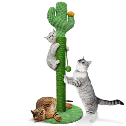 Mora Pets Kratzstamm für Katzen Kratzsäule Kaktus Kratzbaum Klein Kratz Kaktus für Katzen Cat Scratching Post Kratzkaktus Natürlicher Sisal Kratzstange Stabil 82.9 x 39 cm, Grün von Mora Pets