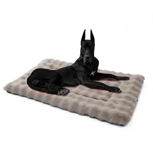 Mora Pets Hundebett Flauschig Hundedecke Waschbar Hundematte Hundekissen Weiches und Warmes für Kleine Mittelgroße Grosse Hunde Decke Kuschelig und rutschfest Braun 107 x 71 cm von Mora Pets