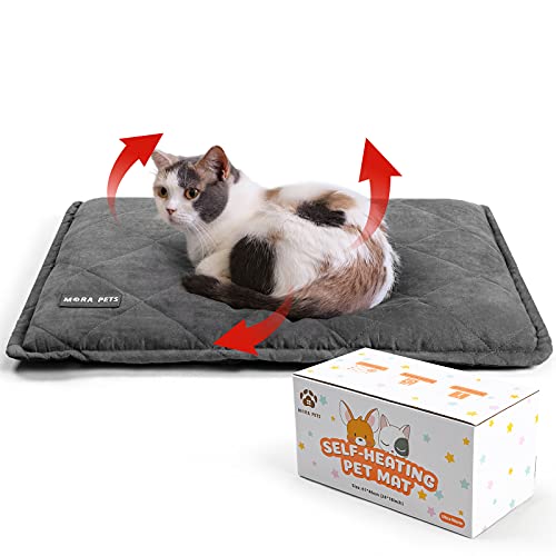 Mora Pets Selbstheizende Decke Katzen, Wärmedecke für Katzen Heizdecke Hunde Ultrawarme, Selbstwärmend Katzendecke Ohne Strom Katzenbett Waschbare Wärmematte Dick und Weiche, Größe: 61 x 46 cm von Mora Pets