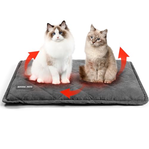 Mora Pets Selbstheizende Decke Katzen, Wärmedecke für Katzen Heizdecke Hunde Ultrawarme, Selbstwärmend Katzendecke Ohne Strom Hundedecke Wärmematte Dick und Weiche, Größe: 76 x 52 cm von Mora Pets
