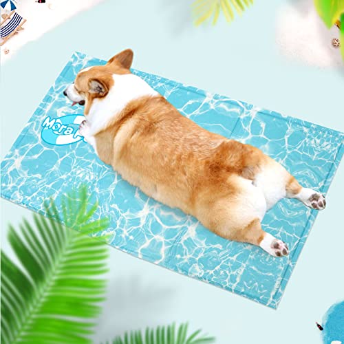 Mora Pets Kühlmatte für Hunde Kühldecke Katze mit Ungiftiges Gel Hundekühlmatte Selbstkühlend Kühlkissen für Haustiere Kühl Hundedecke Kühlende Hundematte L 90 x 50 cm von Mora Pets