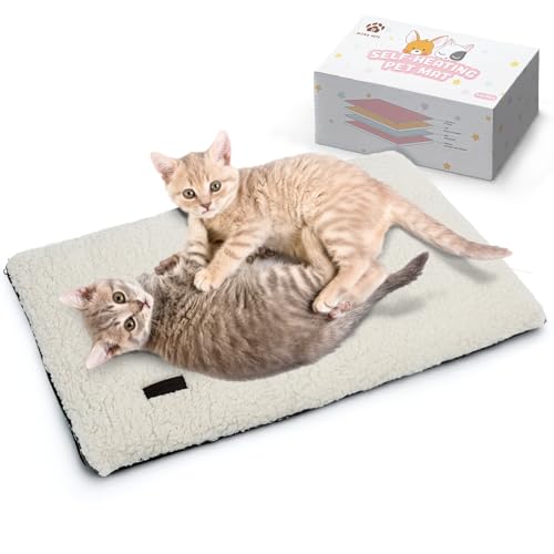 Mora Pets Selbstheizende Katzendecke Heizdecke für Katze Wärmedecke Selbstwärmend Decke Katze Heizmatte Geräuschlos Wärmekissen Waschbar Katzenbett Flauschig und Weich 61 x 46 cm von Mora Pets