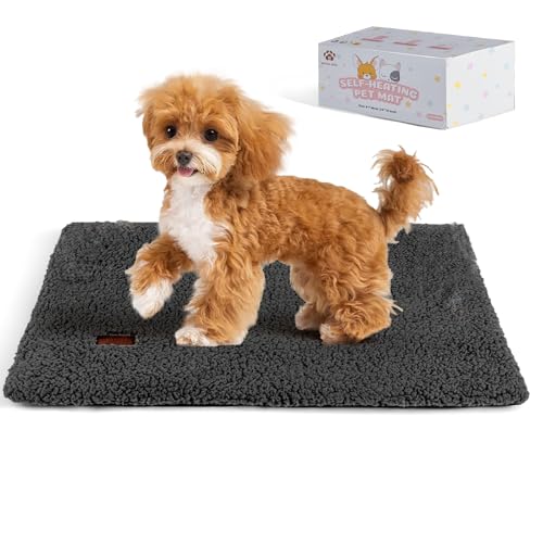 Mora Pets Selbstheizende Katzendecke Heizdecke für Katze Wärmedecke Selbstwärmend Decke Katze Heizmatte Geräuschlos Wärmekissen Waschbar Katzenbett Flauschig und Weich 74 x 48cm von Mora Pets