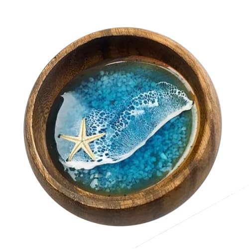 Handgefertigte Schalen aus Kunstharz mit realistischer Miniatur-Strand-Szene, Schildkröten, Muscheln, Seesternen, für Zuhause, Büro, Dekoration, kleine Harze, Aquarien, Tischdekoration von Morain
