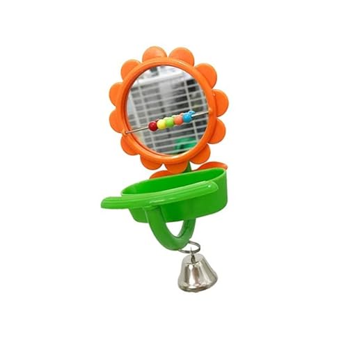 Interaktives Sonnenblumen-Vogelspielzeug mit Futternapf und Sitzstange, Spielstation, Badewanne für Haustiere, Vögel, Lovebirds von Morain