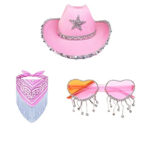 Morain CowboyHut, Brille, BandanaSet, Cowgirl-Hut, Damenhut, Junggesellinnenabschied, Cowgirl, Brille, Bachelorette, Cowgirl, Bandana, Bandana und Morain CowboyHut, Brille, BandanaSet, Cowgirl-Hut, Damenhut, Junggesellinnenabschied, Cowgirl, Brille, Bachelorette, Cowgirl, Bandana, Bandana und von Morain