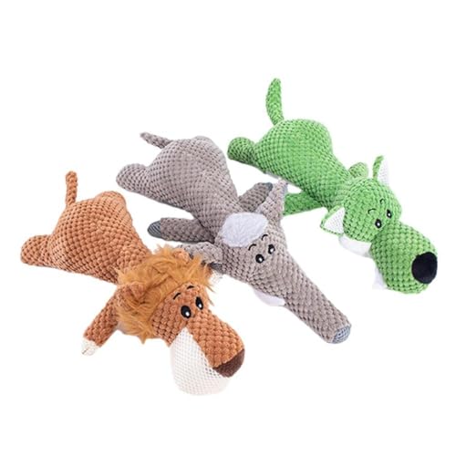Morain Dog Plush Toy Soundable Chew Toy Interactive Dogs Aggressive Chewer Clean Toy Dog Squeaky Toy Indoor Pet Toy 3PCS Dog Plush Toy For Entertainment von Morain