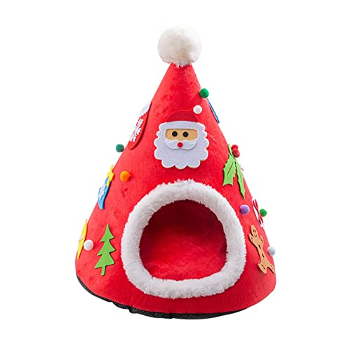 Morain Weihnachten Katzenbett für Indoor Katzen Kleine Hunde Warmes Bett Haus Waschbar Welpenzelt Bett Kätzchen Höhle Abnehmbar Morain Weihnachten Katzenbett für Indoor Katzen Kleine Hunde Warmes Bett Haus Waschbar Welpenzelt Bett Kätzchen Höhle Abnehmbar von Morain