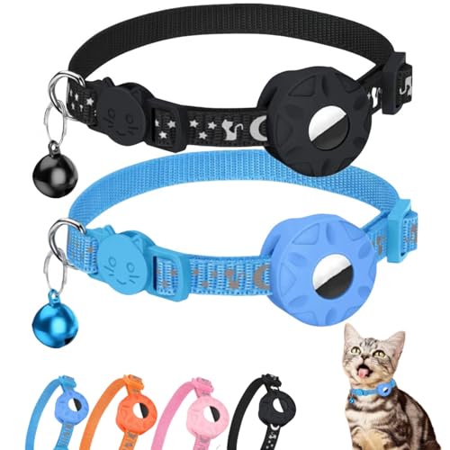 Morbuutii AirTag Katzenhalsband, Breakaway-Kätzchen-Halsband mit Apple-Airtag-Halter, reflektierendes Kätzchen-Halsband mit Glocke und Airtag-Hülle für Mädchen, Jungen, Katzen, niedliches Muster und Morbuutii AirTag Katzenhalsband, Breakaway-Kätzchen-Halsband mit Apple-Airtag-Halter, reflektierendes Kätzchen-Halsband mit Glocke und Airtag-Hülle für Mädchen, Jungen, Katzen, niedliches Muster und von Morbuutii