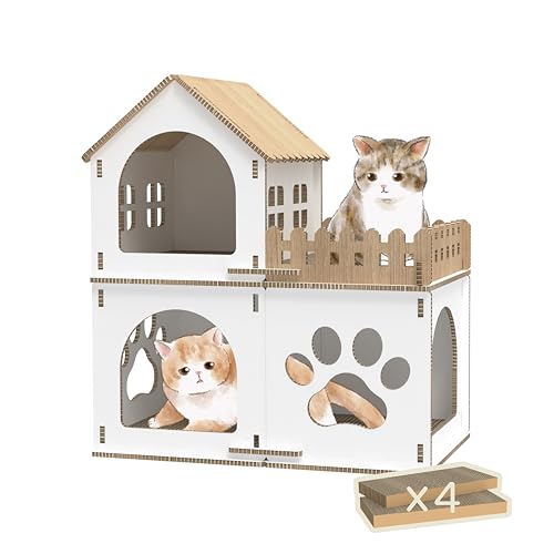 MorePlay Verwenden Sie stabiles Wabenplattenmaterial, um ein Katzenhaus zu schaffen, das einen Innenraum mit einem Kratzpad bietet, damit Ihre geliebte Katze in einer komfortablen Umgebung spielen und MorePlay Verwenden Sie stabiles Wabenplattenmaterial, um ein Katzenhaus zu schaffen, das einen Innenraum mit einem Kratzpad bietet, damit Ihre geliebte Katze in einer komfortablen Umgebung spielen und von MorePlay