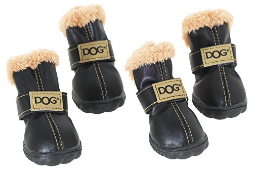 Moreau 837026 Hundeschuhe mit Innenfell, Größe 3, schwarz von CHAPUIS SELLERIE