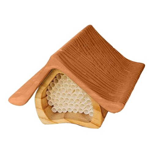 Moreeulsi Bienenhäuser für bestäubende Bienen, Honigbienenhaus,Handgefertigtes Bienenscheunen-Bestäuberhaus aus Holz | Schützendes, dekoratives Bienenzucht-Starter-Set, multifunktionale von Moreeulsi