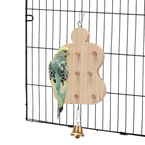 Moreeulsi Vogel-Trainingsspielzeug – Kaublock, verschleißfestes Papageien-Puzzle-Spielzeug, kompaktes Holzbrett, Vogelspielplatz für Sardellen, Sittiche von Moreeulsi