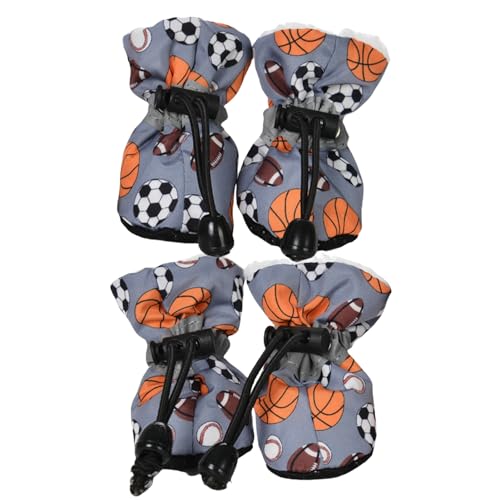 Warme Hundestiefel – Schützende Hundestiefel, Wasserdicht, 4er-Set, Welpen-Hundestiefel Und Pfotenschutz Für Winterschneetage, Weiche Hundeschuhe Mit Warmem Fleece, Welpen-Outdoor-Zubehör von Moreeulsi