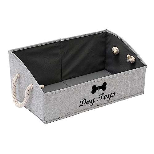 MOREZI Aufbewahrungsbox für Haustierspielzeug aus Segeltuch,Faltbare Aufbewahrungsbox für Hundespielzeug,zum Organisieren von Spielzeug für Haustiere,Zubehör und Zubehör usw-Hund-Streifengraue MOREZI Aufbewahrungsbox für Haustierspielzeug aus Segeltuch,Faltbare Aufbewahrungsbox für Hundespielzeug,zum Organisieren von Spielzeug für Haustiere,Zubehör und Zubehör usw-Hund-Streifengraue von Morezi