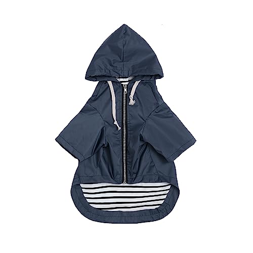 MOREZI Wind&Wasserdicht Hunderegenmantel mit Beinschutz & Fest Kapuze - Leichtes Outdoor - Für kleine/mittlere Hunderassen - Reißverschluss, Verstellbarer Kordelzug, Blau, S MOREZI Wind&Wasserdicht Hunderegenmantel mit Beinschutz & Fest Kapuze - Leichtes Outdoor - Für kleine/mittlere Hunderassen - Reißverschluss, Verstellbarer Kordelzug, Blau, S von Morezi