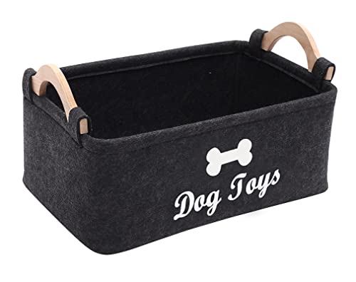 MOREZI Haustier Spielzeug Filz Aufbewahrungsbox, in der Kauspielzeug, Decken, Hundekleidung und anderes Haustierzubehör aufbewahrt werden-Dunkelgrau von Morezi