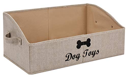 Morezi Heimtierbedarf Aufbewahrungsbox, canvas hunde Spielzeugkiste, faltbare Hundespielzeug Aufbewahrungsbox, rechteckig-Khaki gestreift Morezi Heimtierbedarf Aufbewahrungsbox, canvas hunde Spielzeugkiste, faltbare Hundespielzeug Aufbewahrungsbox, rechteckig-Khaki gestreift von Morezi