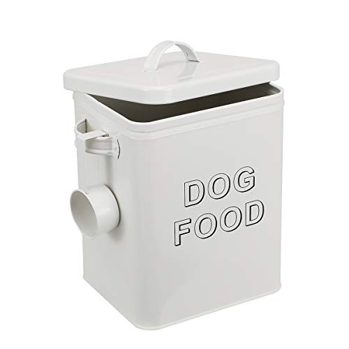 Morezi dog food container,Futtertonnen für Trockenfutter,futterbox Katze,hundefutterdose,mit luftdicht Deckel und Schaufel-Weiß von Morezi