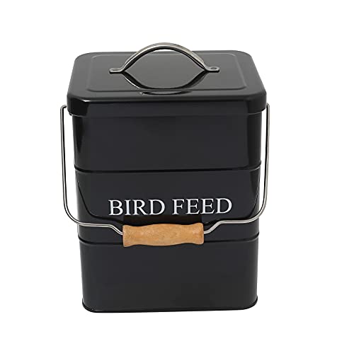 Morezi futtereimer mit deckel, Aufbewahrungsdose für Vogelfutter und Futter, trockenfutter behälter Vorratsdosen–Schwarz Morezi futtereimer mit deckel, Aufbewahrungsdose für Vogelfutter und Futter, trockenfutter behälter Vorratsdosen–Schwarz von Morezi