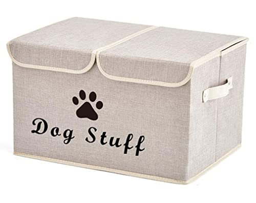 Morezi mit deckel hundespielzeugkiste,Haustier spielzeugkiste,faltbareaufbewahrungsboxen,Aufbewahrungsbox für Heimtierbedarf-Hunde-Beige von Morezi